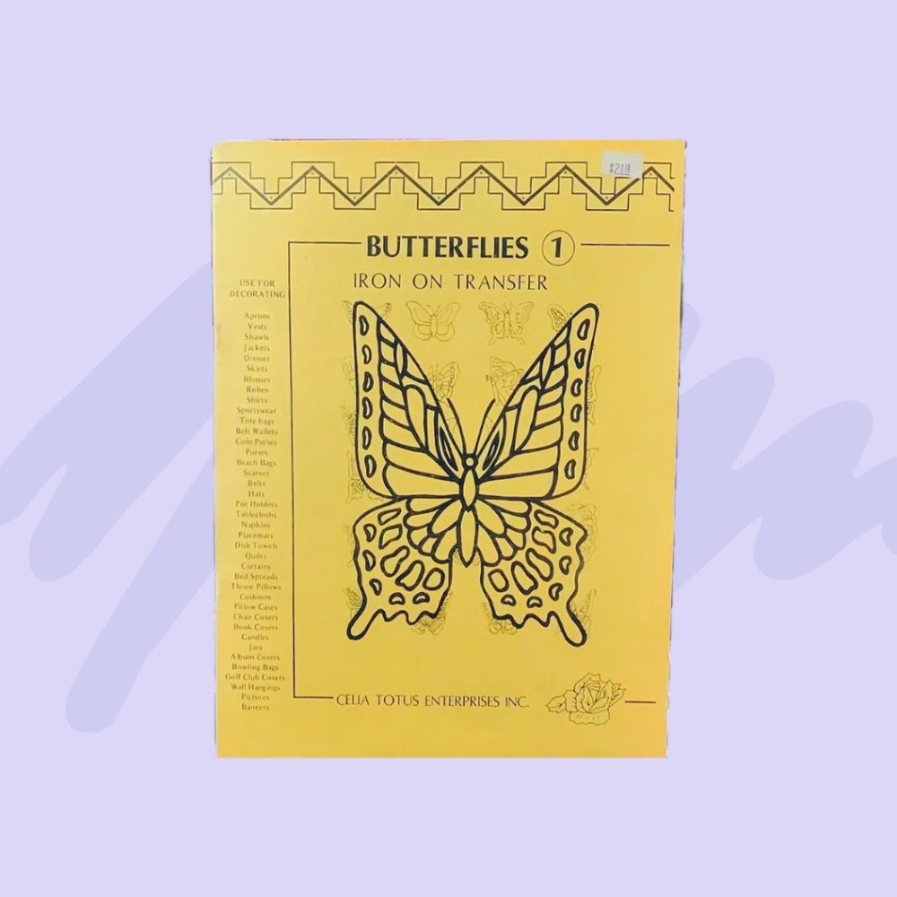 Vintage Celia Totus Butterflies 1 Iron On Transfer Native American Designs Book